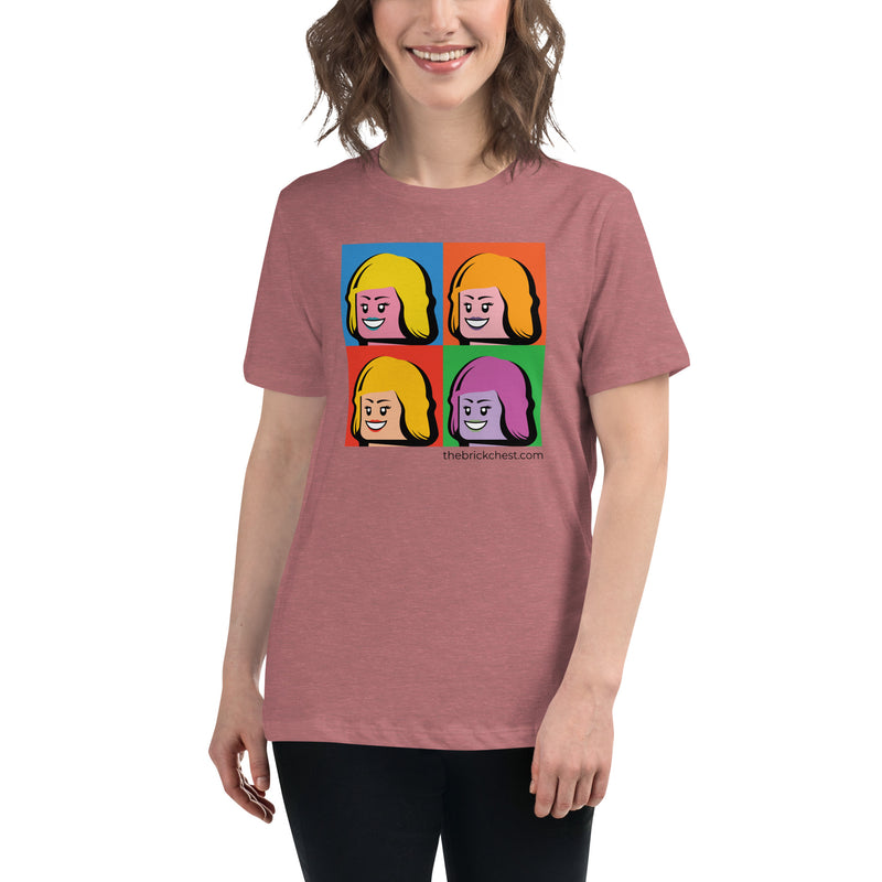 Monroe Minifigure Head Warhol Style Art Women's Relaxed T-Shirt