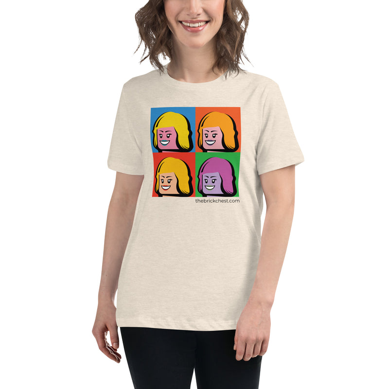 Monroe Minifigure Head Warhol Style Art Women's Relaxed T-Shirt