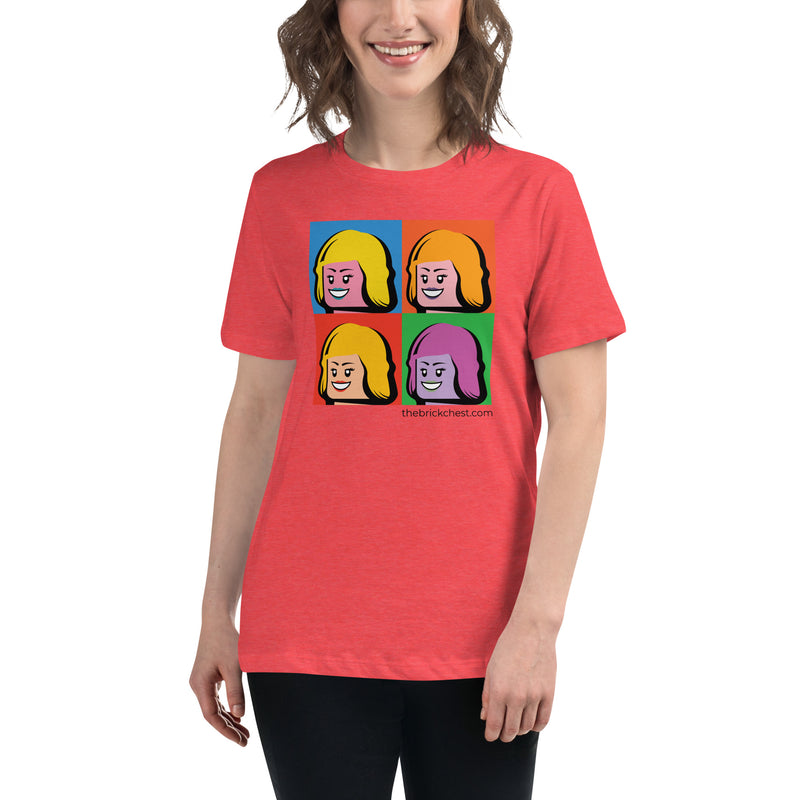 Monroe Minifigure Head Warhol Style Art Women's Relaxed T-Shirt