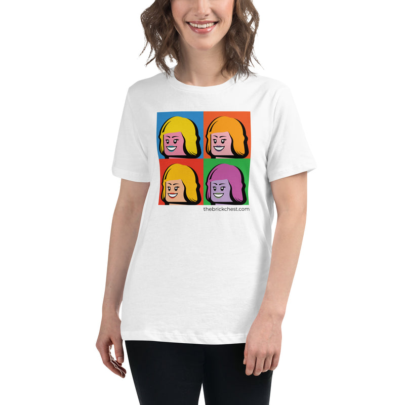 Monroe Minifigure Head Warhol Style Art Women's Relaxed T-Shirt