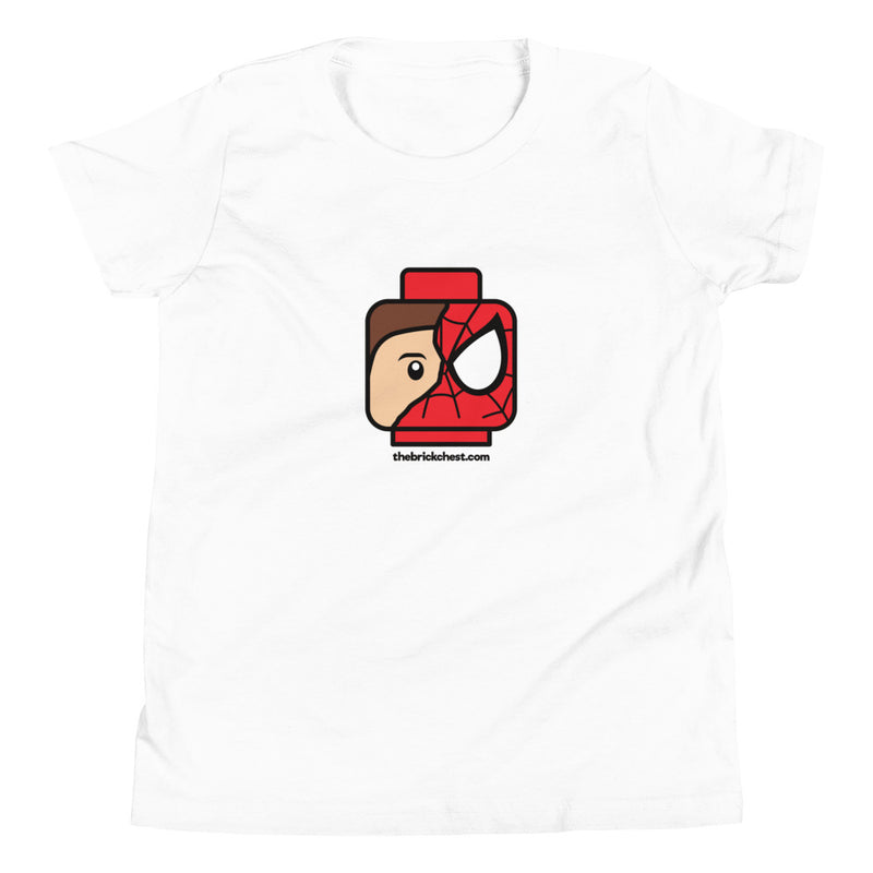 Custom Spidey Minifigure Head Youth Short Sleeve T-Shirt